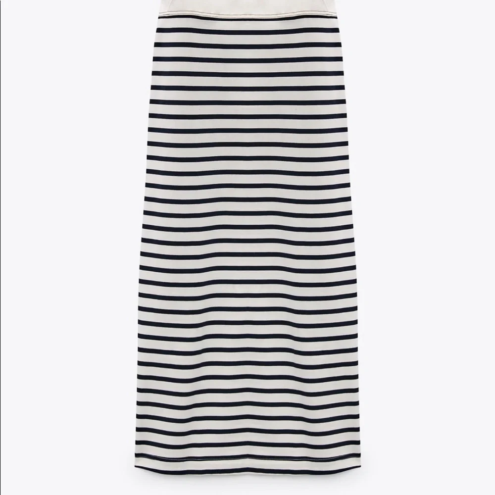 NWT Zara striped pinafore dress